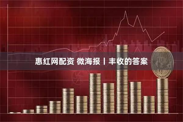 惠红网配资 微海报丨丰收的答案